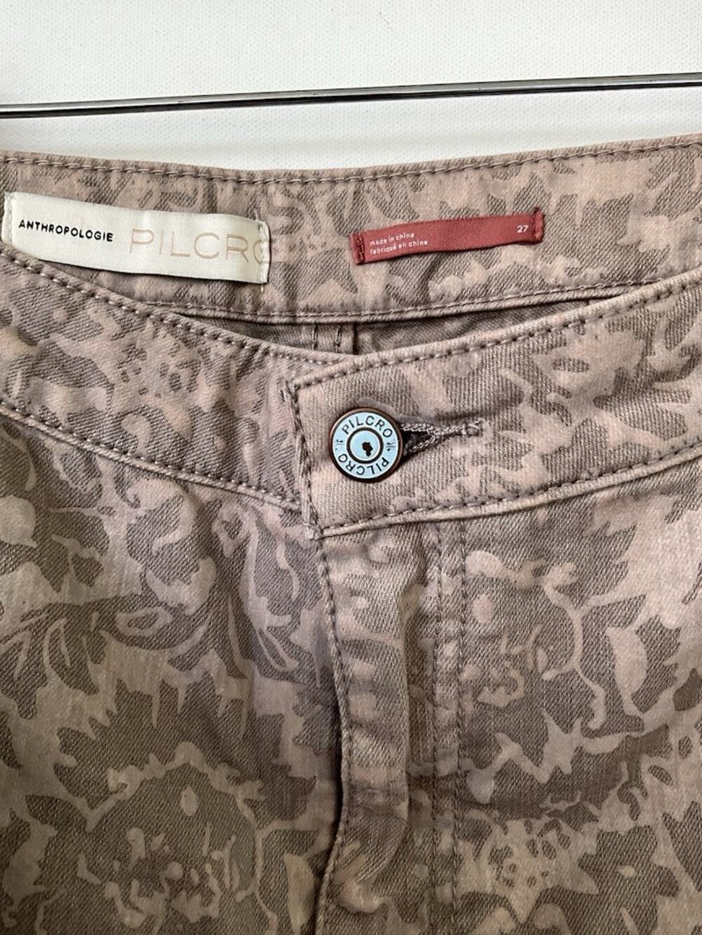 Anthropologie Pilcro Letterpress High Rise Floral Denim Leggings Jeans 27 NWT - Picture 4 of 7